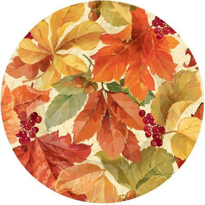 7" Plates - Elegant Leaves (8ct) - Premium Party Distribution