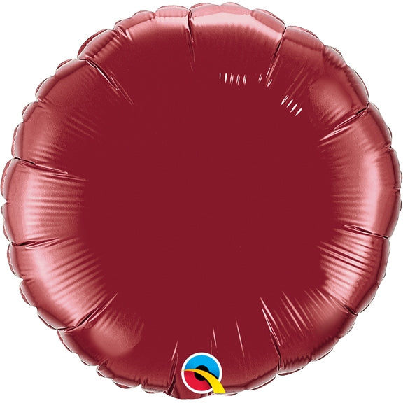 18in BURGUNDY Round - Pack of 10 - Qualatex foil