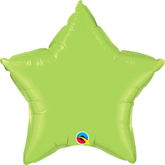 20in LIME GREEN Star - Pack of 10 - Qualatex Foil