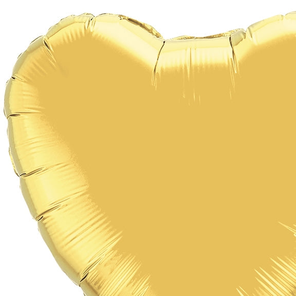 36in GOLD Heart Qualatex Foil Balloons - Pack of 5