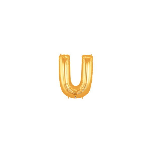 7in GOLD Letter U MegaLoon Jr., Price Per Bag of 5