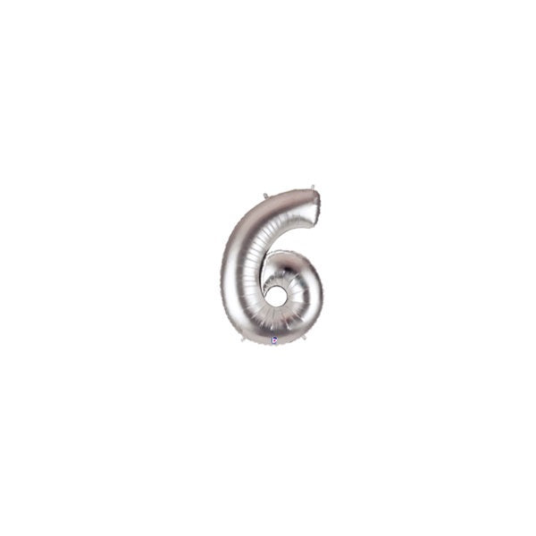 7in SILVER Number SIX (6) MegaLoon Jr., Price Per Bag of 5