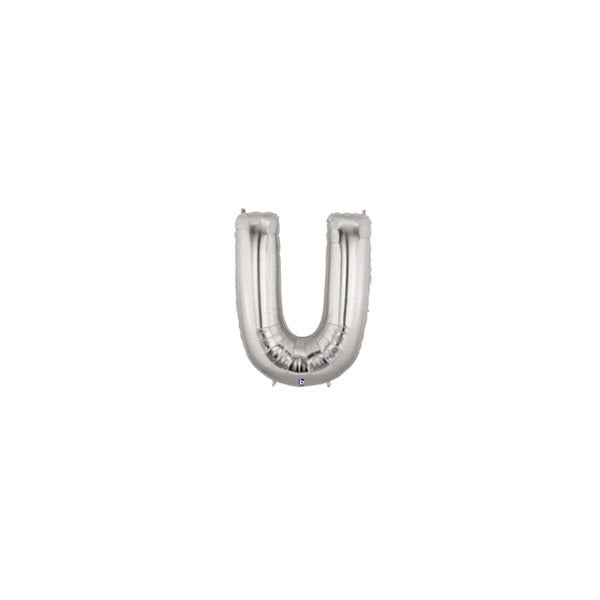 7in SILVER Letter U MegaLoon Jr., Price Per Bag of 5