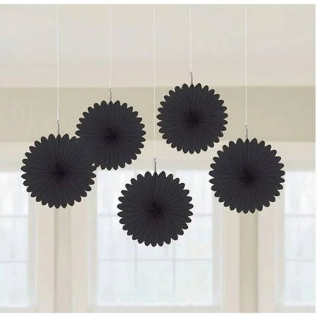 Black Mini Hanging Fans 5ct