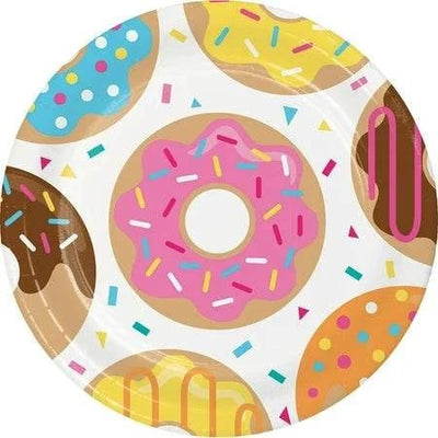 8" Donut Time Round Plates 8ct - Premium Party Distribution