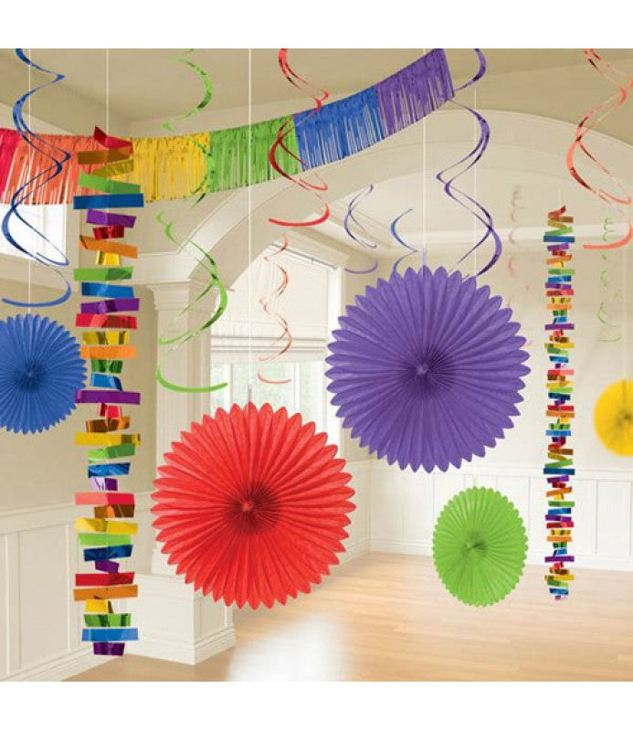 Multi-Colored Rainbow Room Decorating Kit 18pc