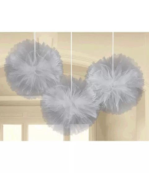 Gray Fluffy Decorations 3pc