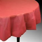 84in RED Round Table Cover - Heavy Duty Plastic