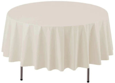 84" Round Table Cover - Ivory - Premium Party Distribution