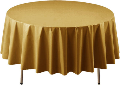 84" Round Table Cover - Metallic Gold - Premium Party Distribution