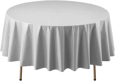 84" Round Table Cover - Metallic Silver - Premium Party Distribution