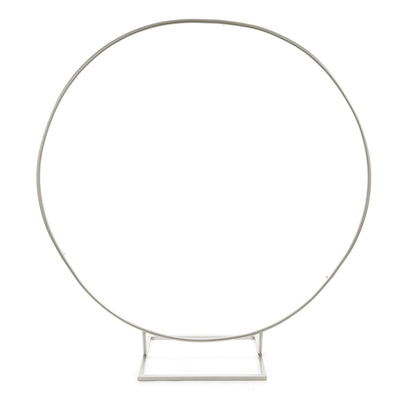 84" Silver Circle Backdrop Stand - Premium Party Distribution