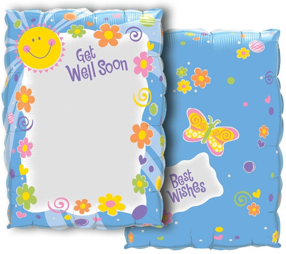 30in Get Well Soon Sun & Flowers (Write On) Package of 5