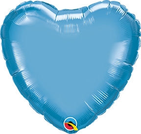 Qualatex Chrome Blue Heart Foil Balloon