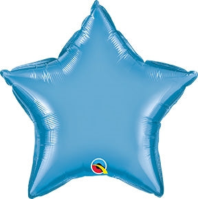 Qualatex Chrome Blue Star Foil Balloon