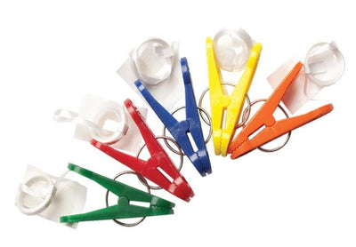 8g Clip - N - Weights® Primary Assorted with Ribbon and TapeTab™ (100ct) - Premium Party Distribution