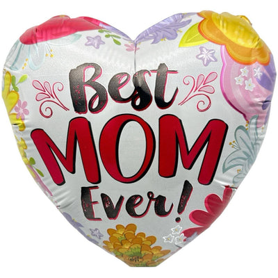 9" Best Mom Ever Corral Heart Balloon 100ct - CTI - Premium Party Distribution