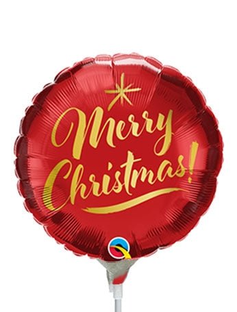 9" Christmas Gold Script Red (25ct) - Premium Party Distribution