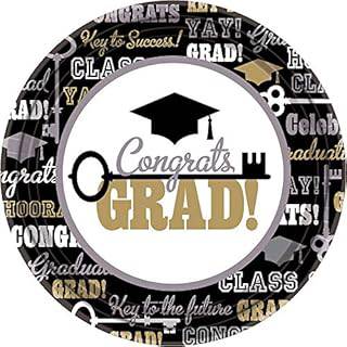 9" Congrats Grad Key to Success Plates 60ct - Amscan - Premium Party Distribution