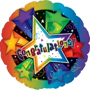 9" Congratulation 3 - D Stars (100ct) - CTI Balloons - Premium Party Distribution