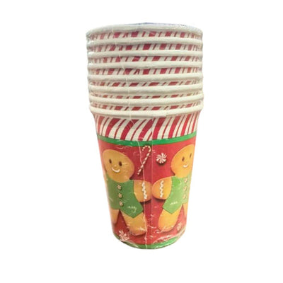 9" Cups - Christmas Gingerbread (8ct) - Unique - Premium Party Distribution