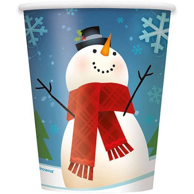 9" Cups - Joyful Snowman - Premium Party Distribution