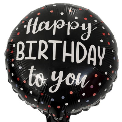 9" Happy Birthday Black Polka Dot (100 Count) - Premium Party Distribution