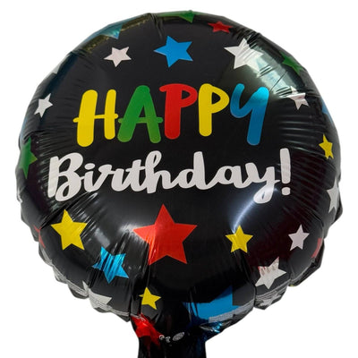 9" Happy Birthday Black Stars - Premium Party Distribution