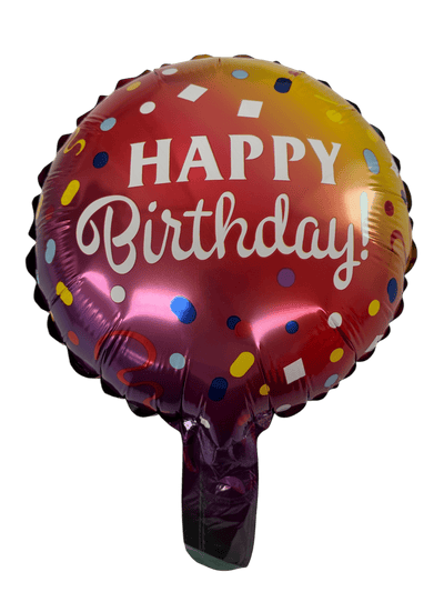 9" Happy Birthday Ombre Confetti Flat Foil Balloon (100 Count) - Winner Party - Premium Party Distribution