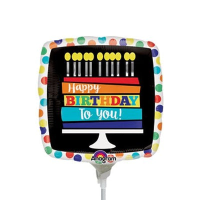 9" Happy Birthday Rainbow Cake (25ct) - Premium Party Distribution
