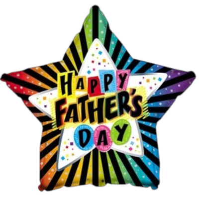 9" Happy Father's Day Rainbow Star (100ct) - CTI Balloons - Premium Party Distribution