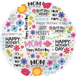 9" Happy Mother's Day Sentiments Round Balloon 100ct - CTI - Premium Party Distribution