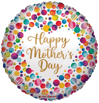9" Happy Mother's Day Watercolor Dots ConverUSA Balloon 100ct - ConverUSA - Premium Party Distribution