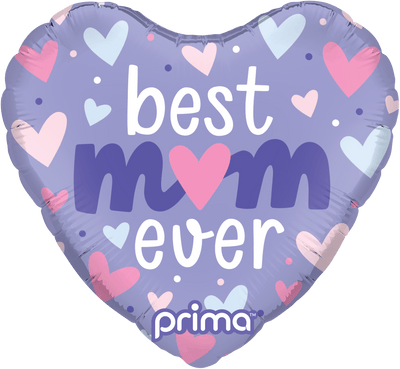 9" Heart Best Mom Ever Pastel Hearts (6pc) - Premium Party Distribution