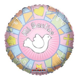 9" Mi Bautizo Pink Vitral Rosa - Premium Party Distribution