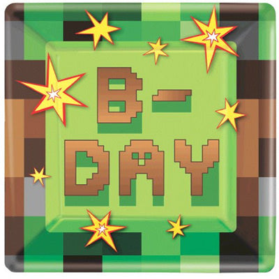 9" Paper Plates - Minecraft TNT Party (8ct) - Premium Party Distribution