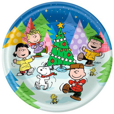 9" Paper Plates - Peanuts Christmas (8ct) - Premium Party Distribution