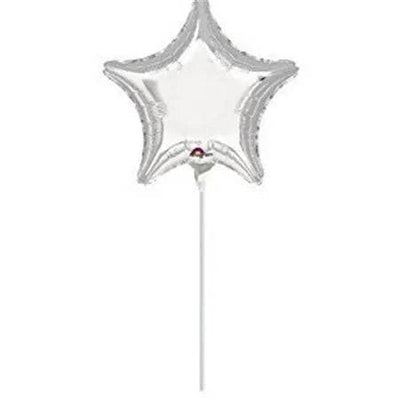 9" Silver Star Foil Balloon Flat (10ct) - Anagram - Premium Party Distribution