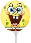 9” SPONGEBOB Face - Round Foil Balloon - Air Fill & Heat Seal Only!!! - Premium Party Distribution