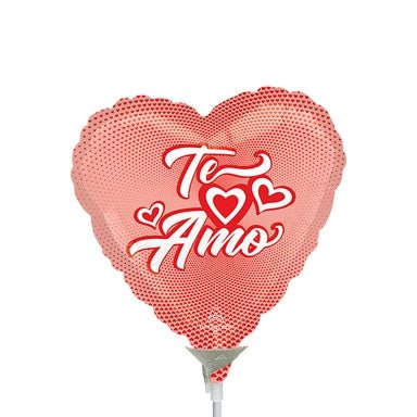9” Te Amo Corazones - Pack of 25 - Heart Shaped Foil Balloon - Air fill & Heat Seal - Premium Party Distribution
