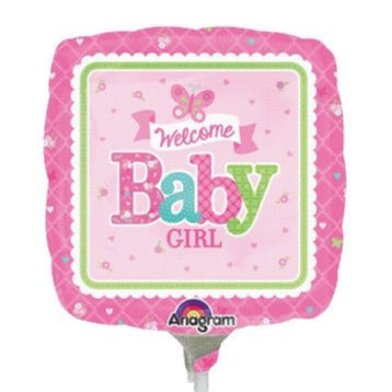 9" Welcome Baby Girl Butterfly - Premium Party Distribution