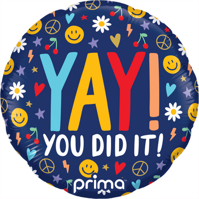 9" Yay You Did It Groovy Icons (6pc) - Premium Party Distribution