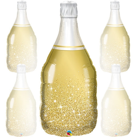 Golden Bubbly Wine Bottle Foil Balloon