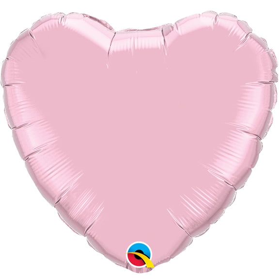 18in PEARL PINK Heart - Pack of 10 - Qualatex Foil Balloon