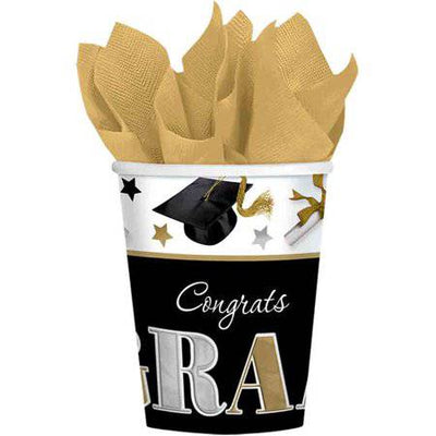 9oz Congrats Grad Festive Cups 18ct - Amscan - Premium Party Distribution
