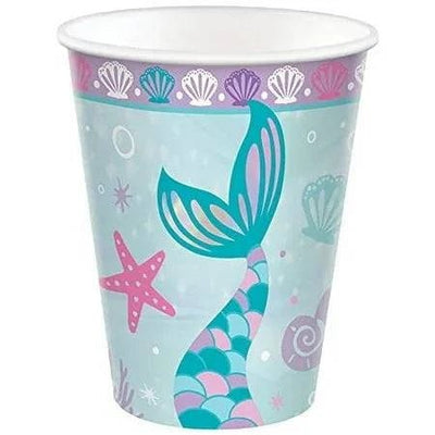 9oz Cups - Shimmering Mermaid (8ct) - Premium Party Distribution