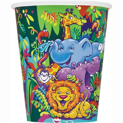 9oz Paper Cups - Smiling Safari (8ct) - Premium Party Distribution