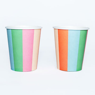 9oz Paper Cups - Striped (12ct) - Premium Party Distribution