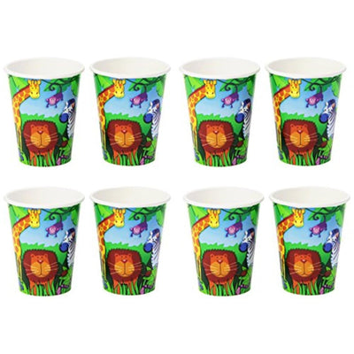 9oz Paper Cups - Wild Jungle Animals (8ct) - Premium Party Distribution