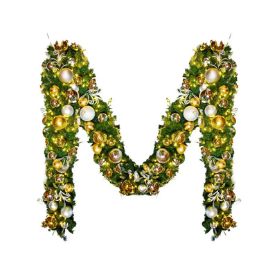 9'x14" Pre - Decorated Garland with Warm White Lights Gold/Silver - Premium Party Distribution